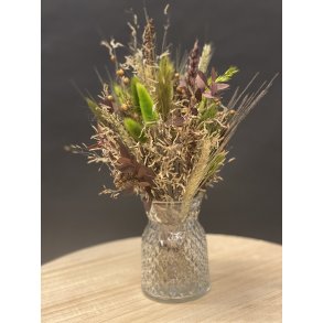 Evighedsbuket i lille Klar harlekinsmnstret vase